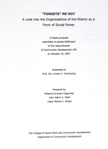 Forgets Me Not: A Look into the Organizations of the Elderly as a Form of Social Power