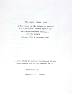 The Santa Claus Myth: A Case Study of the Relations Between A Private Social Service Agency and Some Multi-National Companies for the Period January 1978-December 1980
