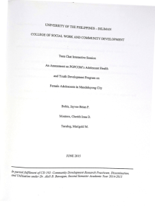 Teen Chat Interactive Session: An Assessment on POPCOM’s Adolescent Health and Youth Development Program on Female Adolescent in Mandaluyong City