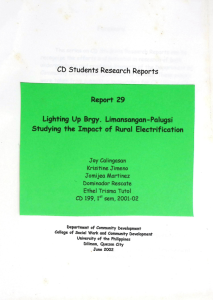 Lighting Up Brgy. Limansangan-Palugsi