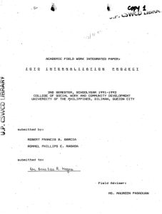 Integrated Paper – ZOTO Internalization Project