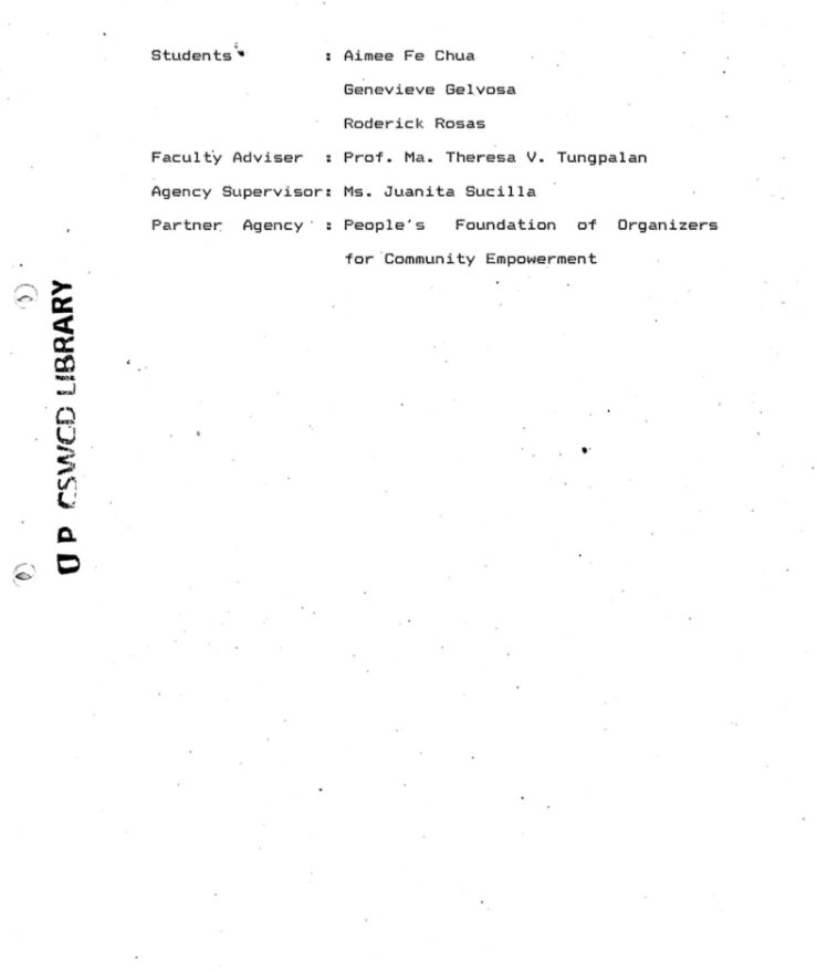 Fieldwork Report – Taguig