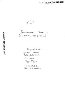 Integrated Paper – Constitution Hills & Talanay