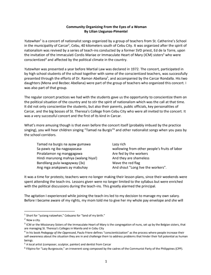 Community Organizing from the Eyes of a Woman