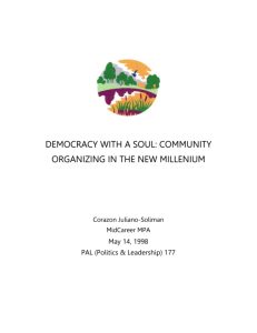 Democracy with a Soul: Community Organizing in the New Millenium