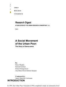 A Social Movement of the Urban Poor: The Story of Sama-sama