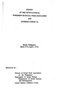 Report of the Fifth National Workshop on Social Work Education (1976)