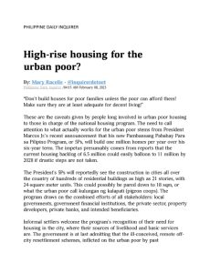 High-Rise Housing for the Poor